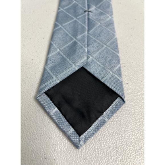 Calvin Klein Gray Plaid Pattern Silk Blend Slim Designer Tie NWT - Picture 6 of 7